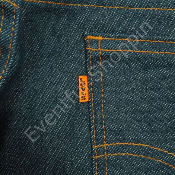 Vintage Levis 517 Bootcut Jeans Mens 40 Blue Raw Denim Orange Tab 80s Deadstock - Picture 4 of 8